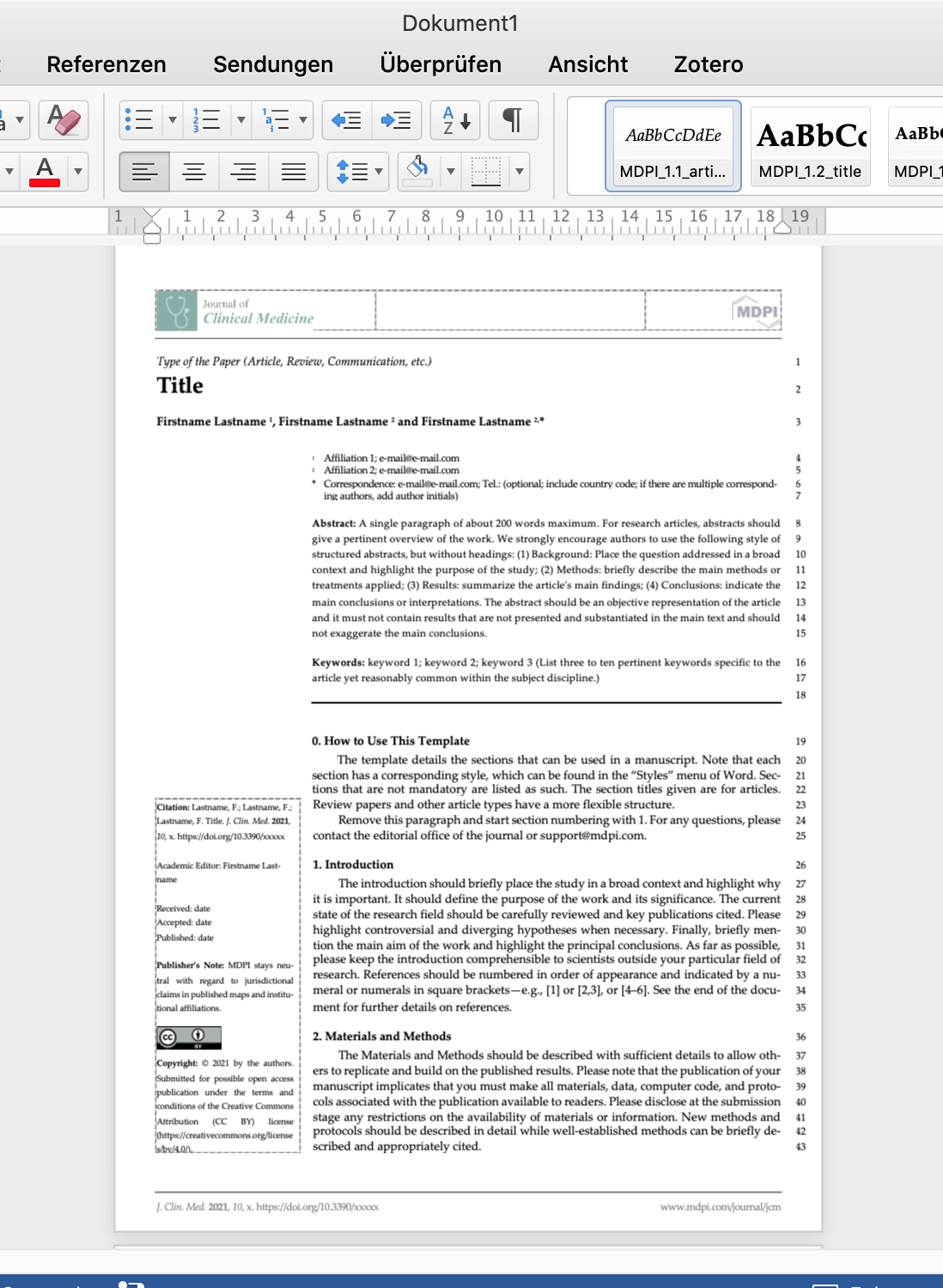 Screenshot auf macOS mit Word