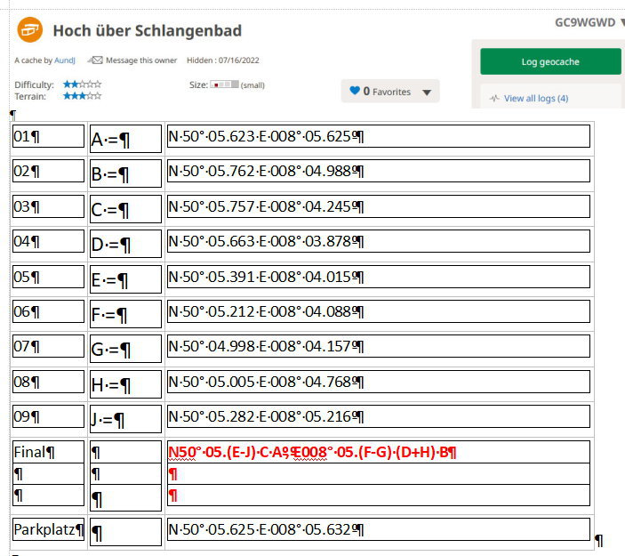 und so sieht es aus, wenn &quot;Rahmen und Gitter&quot; gewählt wurde