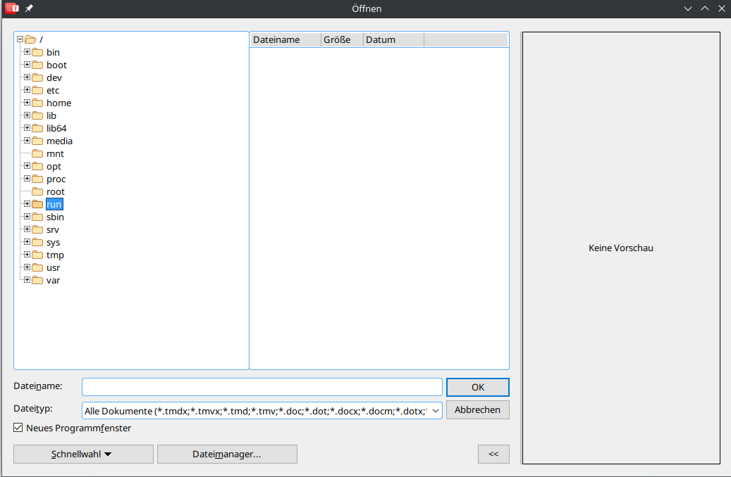 Dateimanager Textmaker