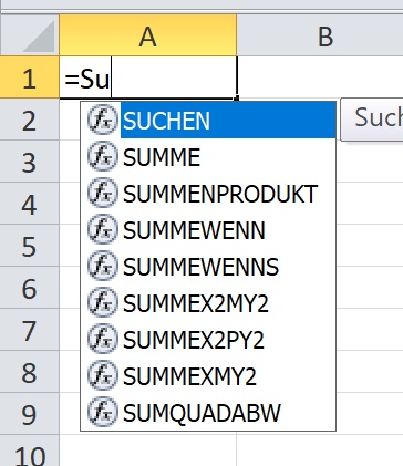 Beispiel für die Eingabe einer Funktion